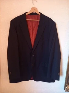 Hawes & Curtis Satorial Super 120s Wool Navy Blue Blazer Jacket 48" Regular - Picture 1 of 5