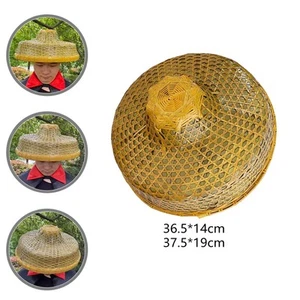 Bamboo Braided Hat Chinese Oriental Hat - Picture 1 of 12