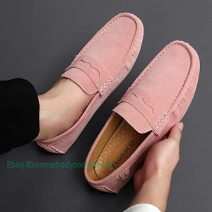 Loafers Women Boys Driving Shoes Moccasins Flats Designer Mens Loafers Pink - Picture 1 of 37