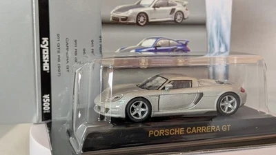 Coche modelo fundido a presión plateado Kyosho 1/64 Porsche CARRERA GT Japón Limited Foto 1 de 4