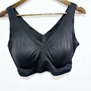 Sujetador suave elástico cuello en V ligeramente forrado negro Soma Endless Bralette XXL - Imagen 1 de 6