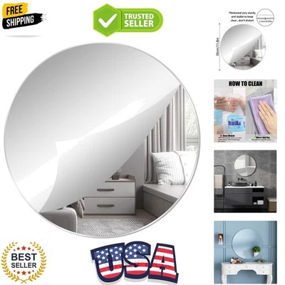 High Clarity 12" Round Self-Adhesive Acrylic Mirror - Perfect for Any Room - Image 1 of 4