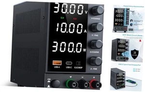 DC Netzteil variabel 0-30V 0-10A, regelbare Schaltbank geregelt - Bild 1 von 7