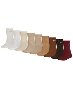 Nike Little Kids Holiday Crew Socks Box Set - 8-Pack - Egret Heather - 5-7 - Picture 1 of 3