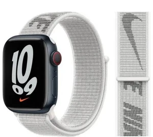 Apple Watch Sport Loop Band Strap Nike White 49mm 46mm 45mm 44mm 42mm 41mm - Zdjęcie 1 z 6