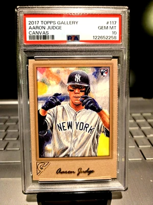2017 Topps Gallery Aaron Judge Canvas #117 Gem Mt. 10 " Bronx Bomber. " POP-61." - Image 1 of 4