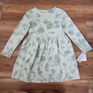Cat & Jack Dress Girls M Green Tie-Dye NEW - Picture 1 of 8