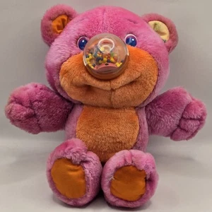 Original Nosy Bear Playskool Pink Orange Plush Stuffed Animal Works 1987 11" VTG - Picture 1 of 6