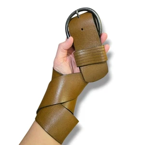 Vintage Fee Grunge BREITER Korsett Gürtel Leder Gr. 34-38" Messingschnalle Hergestellt in den USA - Bild 1 von 6