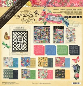 GRAPHIC 45 - KEEPSAKE KIT - FLUTTER - WITH EXCLUSIVE METAL DIE-SET - 12"X12" - Picture 1 of 20
