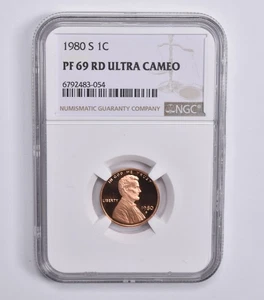 PF69 RD UCam 1980-S Lincoln Memorial Cent 1c NGC Brown Lbl *1747 - Picture 1 of 5