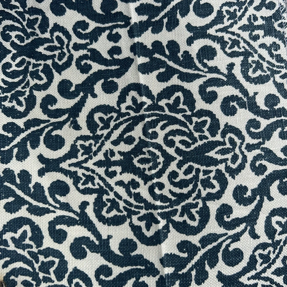 Tela de lino damasco 100% lino azul/blanco Foto 1 de 1