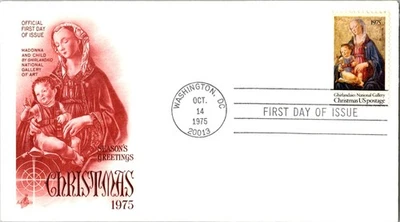 Artesanía vintage FDC USPS Scott #1579 saludos de temporada Feliz Navidad c1975 Foto 1 de 4