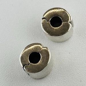 (PAAR) Authentische PANDORA SCHLICHTE CLIPS STERLINGSILBER 925 ALE 790138 - Bild 1 von 4