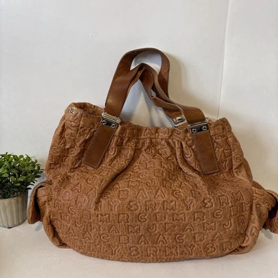 Cartera Hobo de Cuero Marc By Marc Jacobs Monograma Letras Bolso Grande Camel Foto 1 de 4