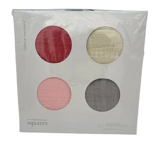 Little Unicorn Muslin Squares 4 Pack Baby Burp Cloths Blankets Wipes 27.5”x27.5" - Picture 1 of 8