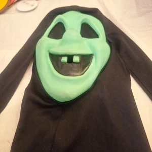 Vintage Fun World Div Scream Goofy Ghost Face Sarah Spook Mask Shroud 9207 Green - Picture 1 of 4
