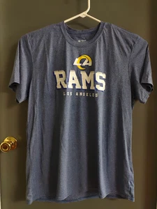 Los Angeles Rams Men's XL Short Sleeve Shirt Blue Logo Front NEVER WORN NFL - Picture 1 of 7