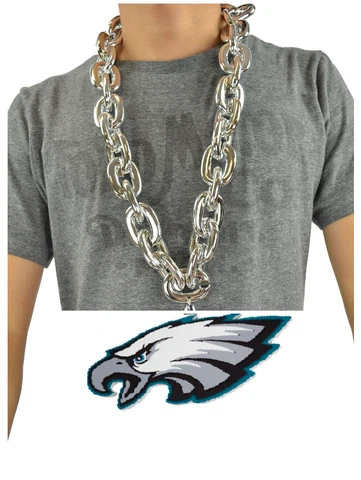 New NFL Philadelphia EAGLES SILVER BIG Fan Chain Necklace (FedEx 2Day Option Cover
