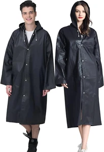 Rain Ponchos for Adults Reusable, 2 Pcs Raincoats Emergency for Women Men with H - Picture 1 of 12