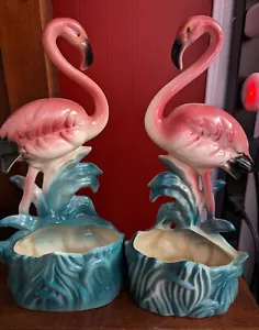 Flamingo Vintage RARE Pair of Flamingo Planters - Picture 1 of 7