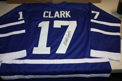 TORONTO MAPLE LEAFS WENDEL CLARK Sewn Stitched Autographed Custom JERSEY JSA - Image 1 of 2