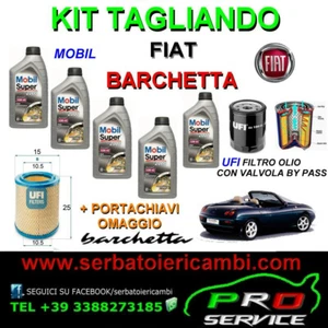 OLIO FIAT BARCHETTA TAGLIANDO 1.8 16v+2 filtri UFI+5LT Mobil super 2000+OMAGGIO - Imagen 1 de 1