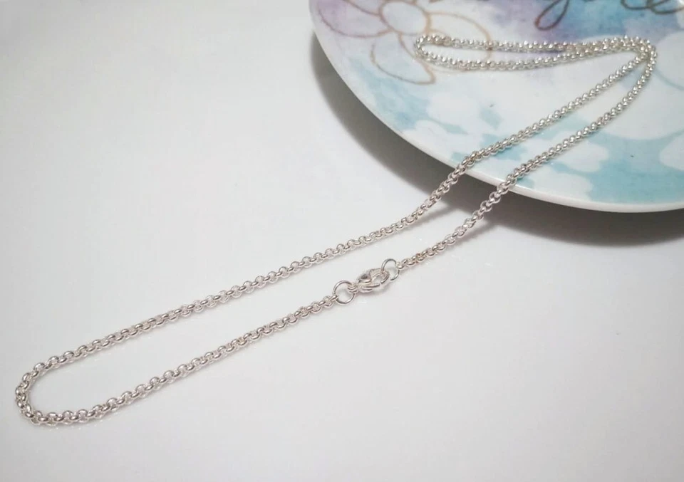 50cm base collana Rolò anellini 2,5mm in acciaio inox 304 colore argento chiaro - Immagine 1 di 1