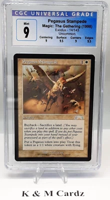 Pegasus Stampede - Exodus - MTG - Graded - CGC 9.0 - Image 1 of 4
