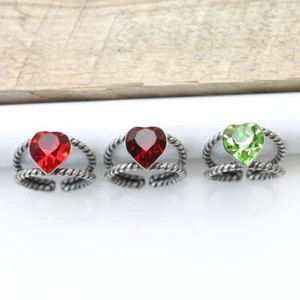 Herz Ring mit Swarovski Kristall, Strass Ring, Cocktail Ring Herz Schmuck Gesche - Bild 1 von 18