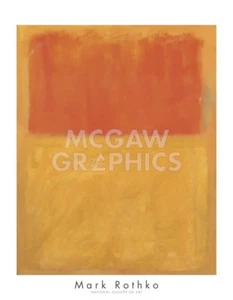 Orange and Tan, 1954 by Mark Rothko Art Print Gold Abstract Poster 36x28 - Picture 1 of 1