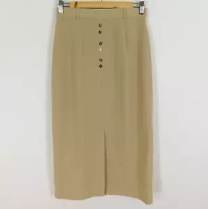 Falda lápiz vintage C&A beige talla 12 midi abertura frontal clásica años 80’s - Imagen 1 de 6