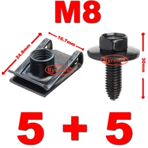 M8 clips de aguja lengüeta chimenea tuercas en U fijaciones de velocidad panel de perno sujetador de metal - Imagen 1 de 1