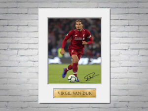 Virgil Van Dijk Liverpool FC Printed Signed Autograph Photo Display Mount Gift