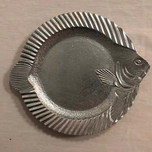 Vintage Metall Fisch Tablett Platte 11,5”x 10” - Bild 1 von 4