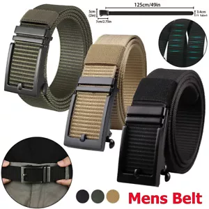 Tactical Men Nylon Belt Automatic Buckle with Slide Ratchet Belts Waist for men - Picture 1 of 33