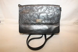 Woman's Tignanello Vintage Black Leather Crossbody Handbag - Carson - Picture 1 of 5