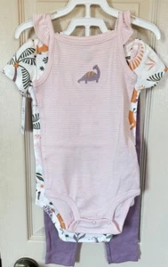 NWT Carters Baby Girl 24m 3 Piece Shirts & Pants With Animals - Picture 1 of 7