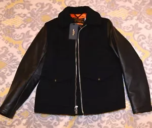 NWT Rag & Bone black Schott Deck leather Wool biker Jacket Size S P SMALL $995 - Picture 1 of 4