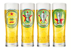Full Set Of 4 x Heineken Mixed Champions Pint Glasses 20oz Brand New Gift Boxed - Picture 1 of 2