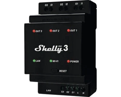 Shelly Pro 3 - Relais max. 48A 3 Phasen 3 Kanäle DIN WLAN LAN Bluetooth - Bild 1 von 4