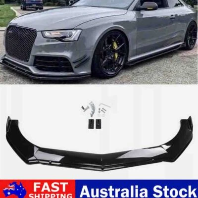 Gloss Black Front Bumper Lip Splitter Body Kit For Audi A3 S3 A4 S4 A5 S5 A7 CI - image 1 of 4