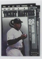 1998 Leaf Rookies & Stars Ticket Masters Die-Cut Frank Thomas Albert Belle HOF