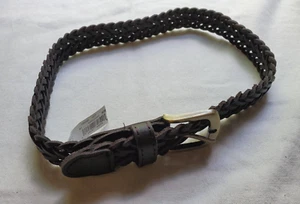 Children's Place Kid's Black Genuine Leather Belt Waist 22-24 Braided Girl  Boy - Picture 1 of 3
