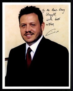 Abdullah II. bin al-Hussein Rey de Jordania Original Firmado + G 32114 - Imagen 1 de 2