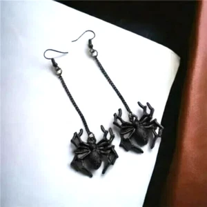 Spinne Ohrringe schwarz lang Quaste Ohrhänger Ohrhänger Braut Festzug - Bild 1 von 4