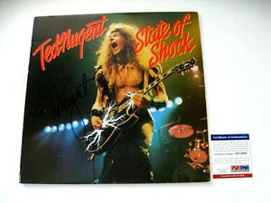 Ted Nugent autografo firmato State of Shock vinile PSA/DNA # AE12958 - Foto 1 di 2