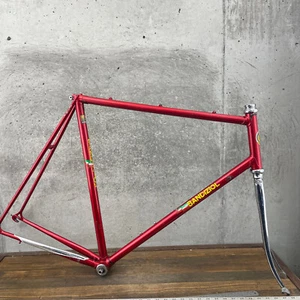 Vintage Bandiziol Frame Set 61 Italy Red Large Tall Red 126 Campagnolo Columbus - Picture 1 of 22