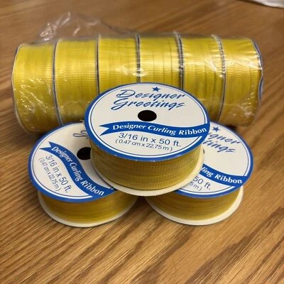 9 Rolls of Yellow Designer Greetings Curling Ribbon 3/16" x 50' - Image 1 of 3