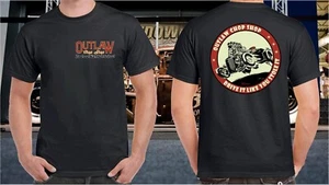 OUTLAW CHOP SHOP HOT ROD T-SHIRT T SHIRT CLOTHING 100% COTTON RAT ROD RETRO - Picture 1 of 8